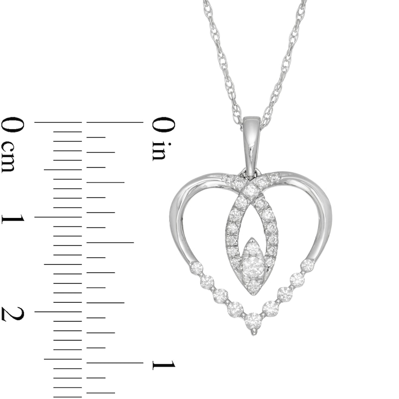 0.33 CT. T.W. Diamond Heart Pendant in 10K White Gold|Peoples Jewellers