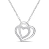 0.10 CT. T.W. Diamond Double Heart Pendant in Sterling Silver