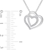 0.10 CT. T.W. Diamond Double Heart Pendant in Sterling Silver