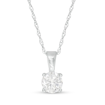 CT. Diamond Solitaire Pendant in 14K White Gold (I/I2