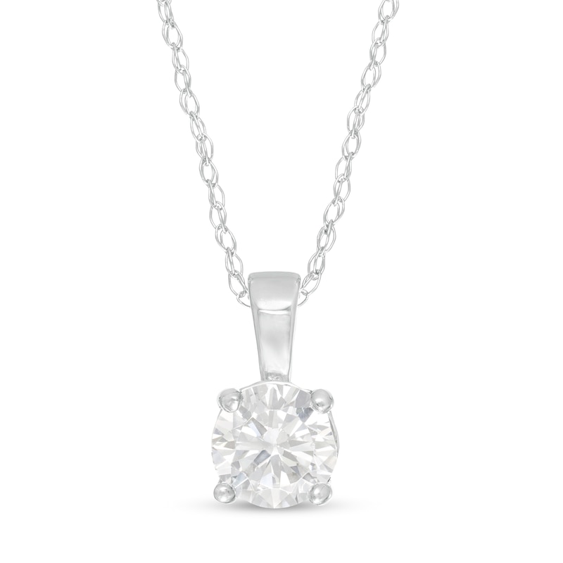 Main Image 1 of 0.57 CT. Diamond Solitaire Pendant in 14K White Gold (I/I2)