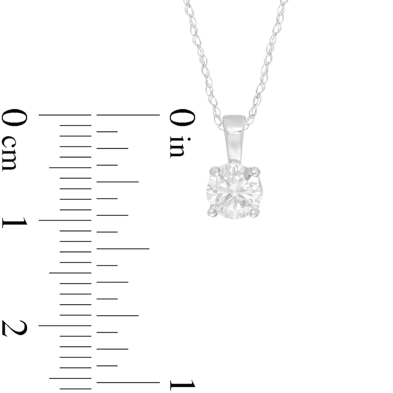 Main Image 3 of 0.57 CT. Diamond Solitaire Pendant in 14K White Gold (I/I2)