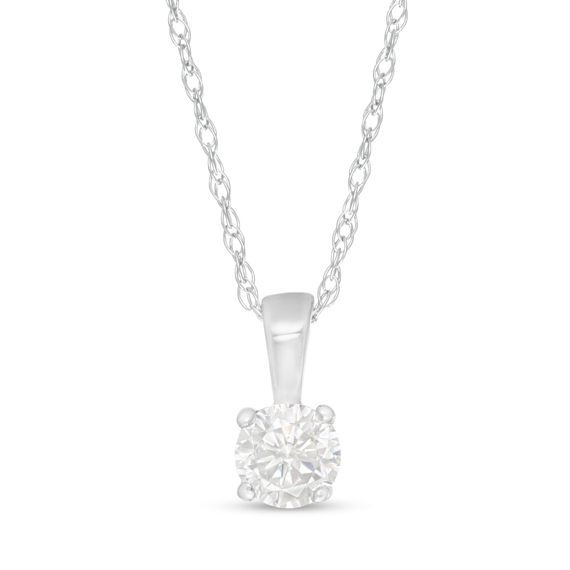 Main Image 1 of 0.18 CT. Diamond Solitaire Pendant in 14K White Gold (I/I2)