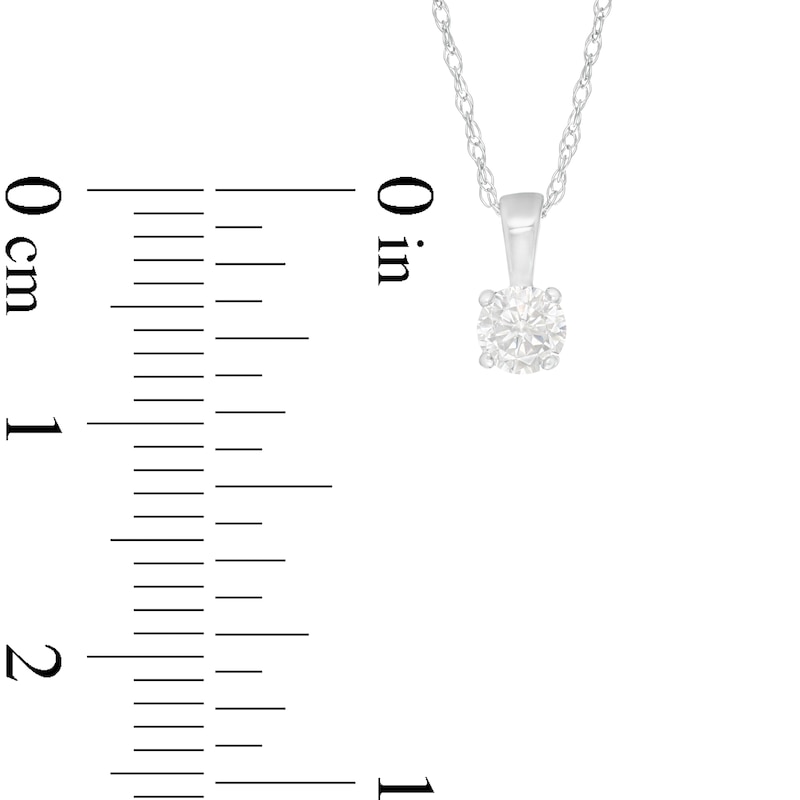 Main Image 3 of 0.18 CT. Diamond Solitaire Pendant in 14K White Gold (I/I2)