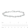 Thumbnail Image 3 of 1.00 CT. T.W. Diamond Wavy Flower Station Bracelet in Sterling Silver - 7.25"