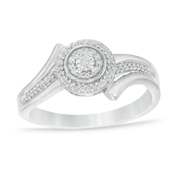 0.10 CT. T.W. Composite Diamond Bypass Promise Ring in Sterling Silver