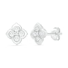 Thumbnail Image 1 of Lab-Created White Sapphire Flower Stud Earrings in Sterling Silver