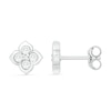 Thumbnail Image 2 of Lab-Created White Sapphire Flower Stud Earrings in Sterling Silver