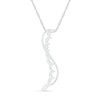 Thumbnail Image 0 of Journey Lab-Created White Sapphire Swirl Ribbon Overlay Pendant in Sterling Silver