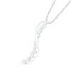 Journey Lab-Created White Sapphire Swirl Ribbon Overlay Pendant in Sterling Silver