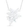 Thumbnail Image 0 of Pear-Shaped and Marquise Lab-Created White Sapphire Leaf Cluster Necklace in Sterling Silver