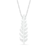 Thumbnail Image 0 of Lab-Created White Sapphire Feather Pendant in Sterling Silver
