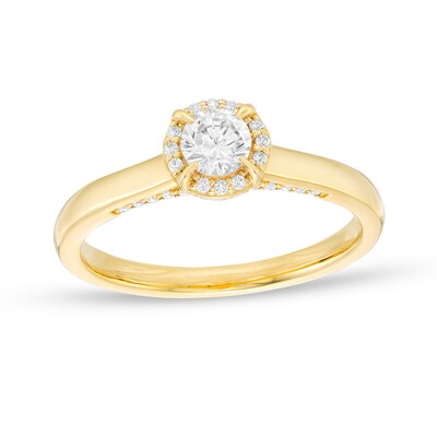 0.45 CT. T.W. Diamond Frame Engagement Ring in 14K Gold (I/I2)