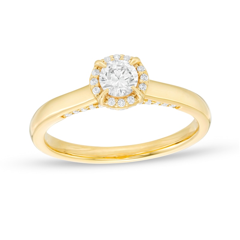 Main Image 1 of 0.45 CT. T.W. Diamond Frame Engagement Ring in 14K Gold (I/I2)