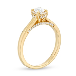 0.45 CT. T.W. Diamond Frame Engagement Ring in 14K Gold (I/I2)