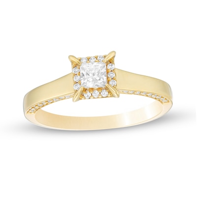 0.45 CT. T.W. Princess-Cut Diamond Frame Engagement Ring in 14K Gold (I/I2)