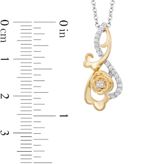 Collector's Edition Enchanted Disney Beauty and the Beast Diamond Pendant in Sterling Silver