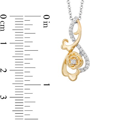 Collector's Edition Enchanted Disney Beauty and the Beast Diamond Pendant in Sterling Silver