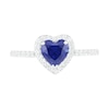 6.0mm Heart-Shaped Lab-Created Blue and White Sapphire Frame Ring in Sterling Silver