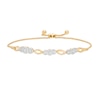 Thumbnail Image 0 of 0.40 CT. T.W. Composite Diamond Three Stone Bolo Bracelet in 10K Gold - 10.5"