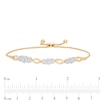 Thumbnail Image 2 of 0.40 CT. T.W. Composite Diamond Three Stone Bolo Bracelet in 10K Gold - 10.5"