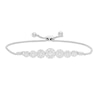 Thumbnail Image 0 of 1.00 CT. T.W. Composite Diamond Seven Stone Bolo Bracelet in 10K White Gold - 9.0"