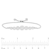 Thumbnail Image 2 of 1.00 CT. T.W. Composite Diamond Seven Stone Bolo Bracelet in 10K White Gold - 9.0"