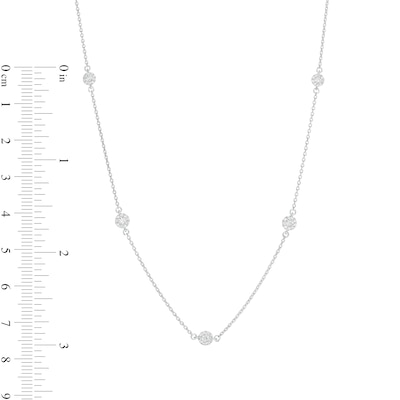 0.25 CT. T.W. Composite Diamond Station Necklace in 10K White Gold