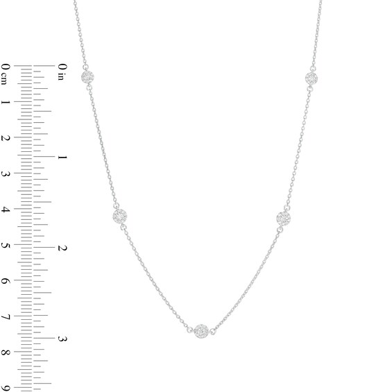 0.25 CT. T.W. Composite Diamond Station Necklace in 10K White Gold