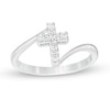 Thumbnail Image 0 of 0.12 CT. T.W. Diamond Cross Bypass Ring in Sterling Silver