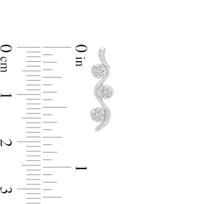 0.15 CT. T.W. Composite Diamond Wavy Drop Earrings in 10K White Gold