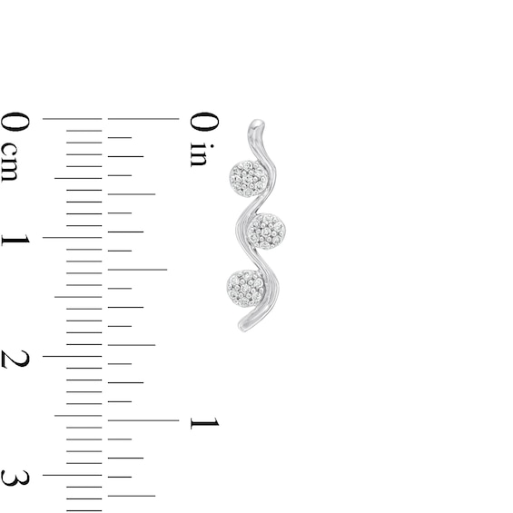 0.15 CT. T.W. Composite Diamond Wavy Drop Earrings in 10K White Gold