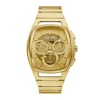 Men's Bulova Curv Gold-Tone Chronograph Watch with Tonneau Champagne Skeleton Dial (Model: 97A160)