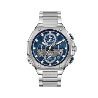 Men's Bulova Precisionist Chronograph Watch with Blue Dial (Model: 96B349)