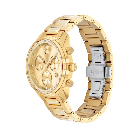 Men's Movado Bold® Verso Gold-Tone IP Chronograph Watch with Gold-Tone Dial (Model: 3600741)