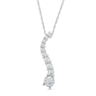 0.25 CT. T.W. Journey Diamond Pendant in 10K White Gold