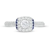 Thumbnail Image 3 of Vera Wang Love Collection 0.69 CT. T.W. Diamond and Blue Sapphire Collar Engagement Ring in 14K White Gold