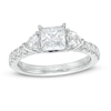 Vera Wang Love Collection 1.45 CT. T.W. Certified Princess-Cut Diamond Collar Engagement Ring in 14K White Gold (I/SI2)