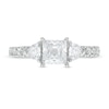 Vera Wang Love Collection 1.45 CT. T.W. Certified Princess-Cut Diamond Collar Engagement Ring in 14K White Gold (I/SI2)