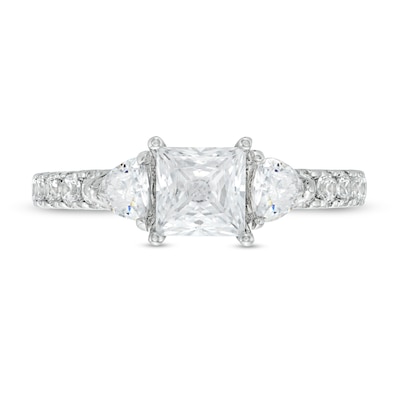 Vera Wang Love Collection 1.45 CT. T.W. Certified Princess-Cut Diamond Collar Engagement Ring in 14K White Gold (I/SI2)