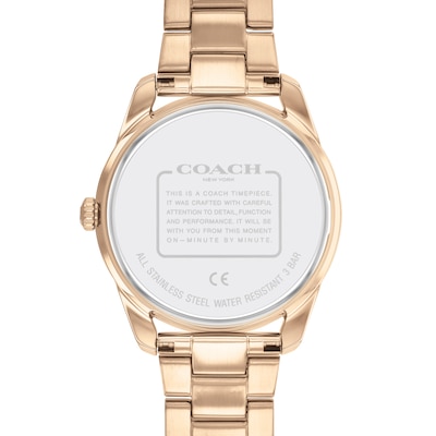 Ladies' Coach Preston Crystal Accent Rose-Tone IP Watch with Silver-Tone Dial (Model: 14503776)