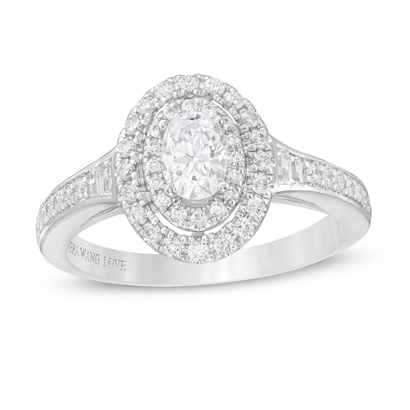Vera Wang Love Collection 0.69 CT. T.W. Diamond Double Oval Frame ...