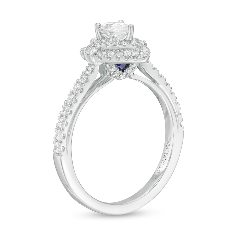 Vera Wang Love Collection 0.69 CT. T.W. Pear-Shaped Diamond Double Frame Engagement Ring in 14K White Gold