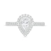 Thumbnail Image 3 of Vera Wang Love Collection 0.69 CT. T.W. Pear-Shaped Diamond Double Frame Engagement Ring in 14K White Gold