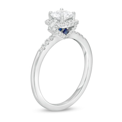 Vera Wang Love Collection 0.69 CT. T.W. Cushion-Cut Diamond Collar Engagement Ring in 14K White Gold