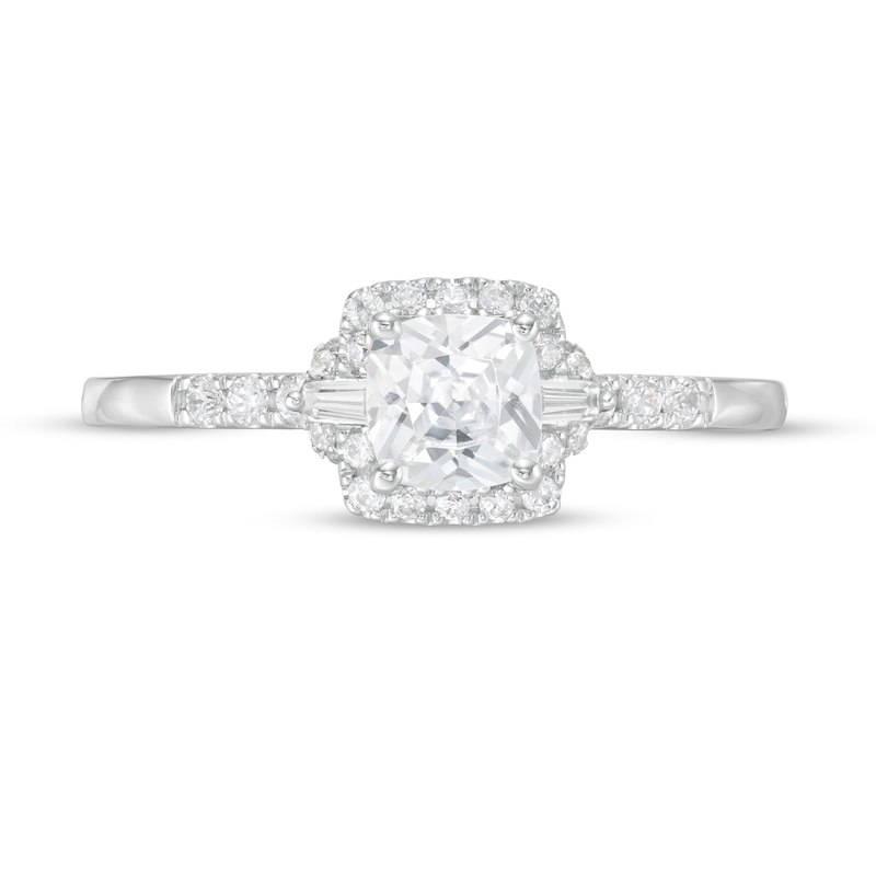 Vera Wang Love Collection 0.69 CT. T.W. Cushion-Cut Diamond Collar Engagement Ring in 14K White Gold|Peoples Jewellers