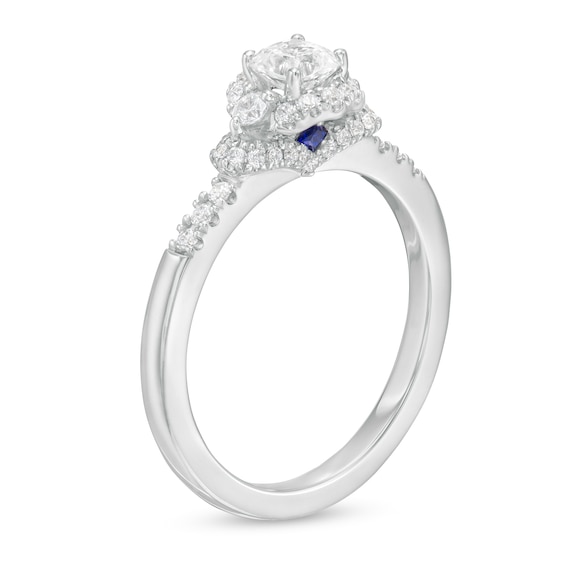 Vera Wang Love Collection 0.58 CT. T.W. Cushion-Cut Diamond Hexagonal Frame Engagement Ring in 14K White Gold