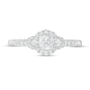 Vera Wang Love Collection 0.58 CT. T.W. Cushion-Cut Diamond Hexagonal Frame Engagement Ring in 14K White Gold