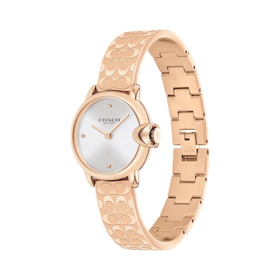 Ladies' Coach Arden Rose-Tone IP Bangle Watch with Silver-Tone Dial (Model: 14503693)