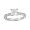 CT. T.W. Quad Diamond Princess-Cut Diamond Engagement Ring in 14K White Gold